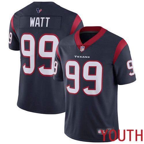 Houston Texans Limited Navy Blue Youth J J Watt Home Jersey NFL Football 99 Vapor Untouchable